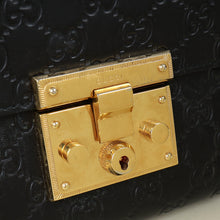 Gucci Black GG Guccissima Padlock Large Shoulder Bag