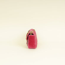 Gucci Dark Pink GG Marmont Velvet Embroidered Shoulder Bag