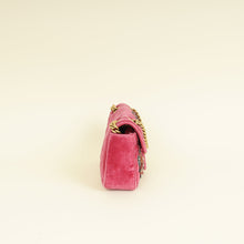 Gucci Dark Pink GG Marmont Velvet Embroidered Shoulder Bag