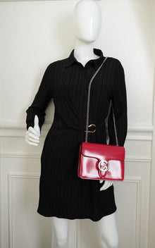 Gucci Dark Fuchsia Interlocking G Flap Chain Bag