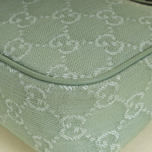 Gucci Pale Green Ophidia Denim Small Shoulder Bag