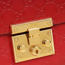 Gucci Red GG Guccissima Padlock Medium Shoulder Bag
