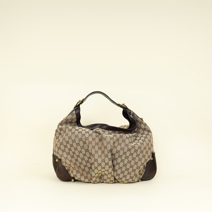 Gucci Bicolor GG Large Jockey Hobo Bag