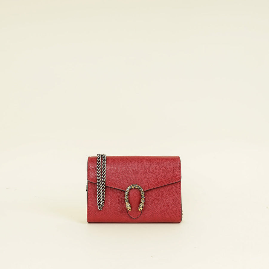 Gucci Red Dionysus Crystal Mini Chain Bag