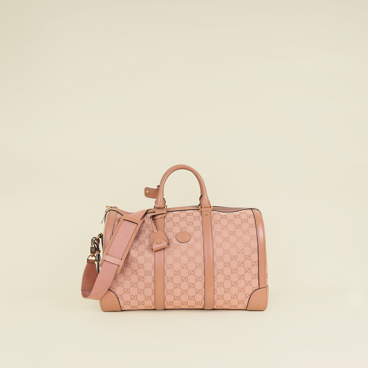 Gucci Pink Nude Azalee GG Retro Interlocking G Duffle Bag