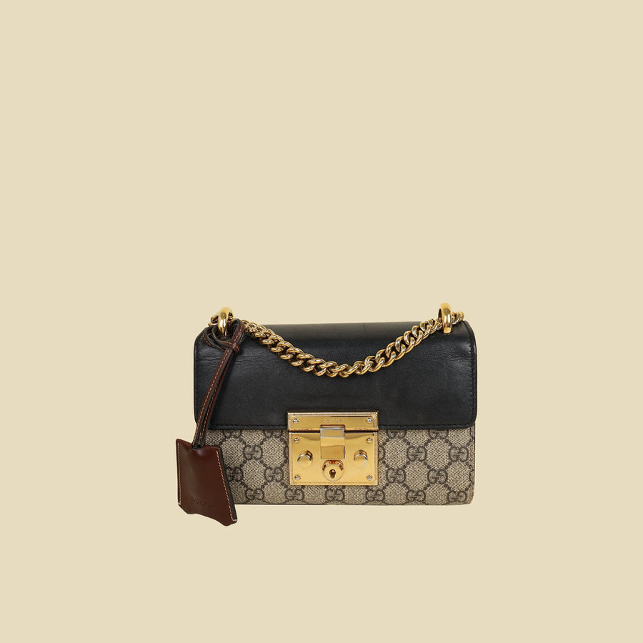 Gucci Tricolor GG Supreme Padlock Small Bag