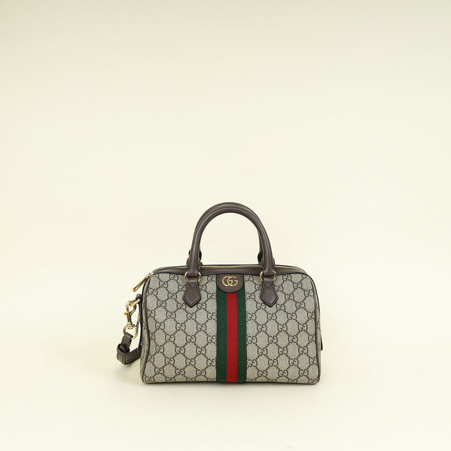 Gucci Bicolor GG Supreme Ophidia Small Top Handle Bag