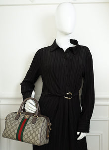Gucci Bicolor GG Supreme Ophidia Small Top Handle Bag