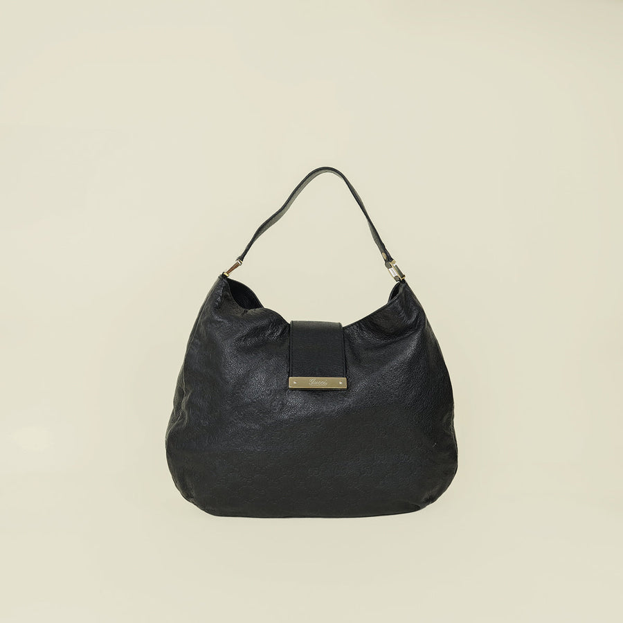 Gucci Black GG Guccissima Ladies Hobo Bag