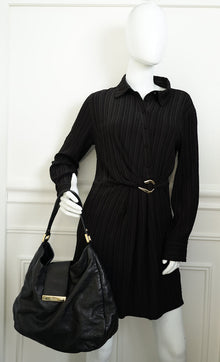 Gucci Black GG Guccissima Ladies Hobo Bag