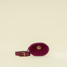 Gucci Violet Velvet GG Marmont Mini Belt Bag