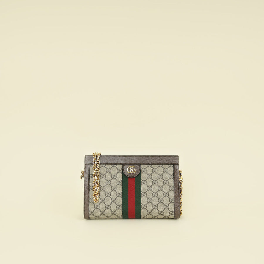 Gucci Ebony GG Supreme Ophidia Small Shoulder Bag