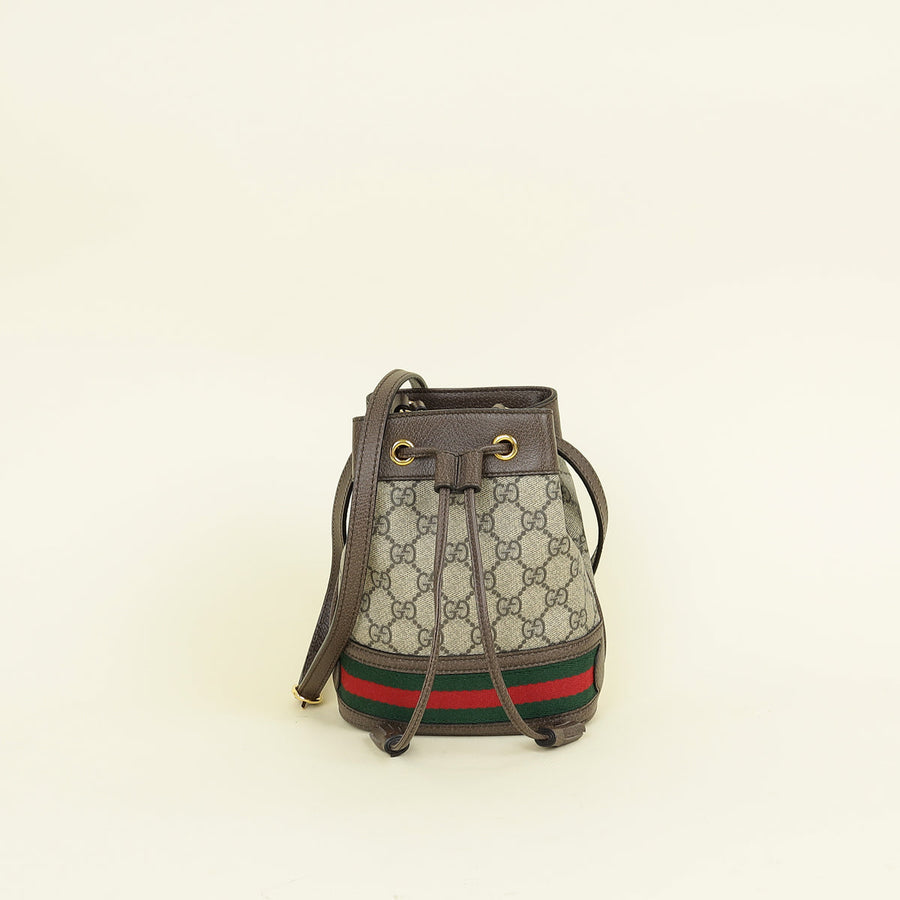 Gucci Bicolor GG Supreme Ophidia Mini Bucket Bag