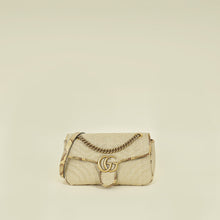 Gucci Beige Natural GG Marmont Raffia Python Medium Shoulder Bag
