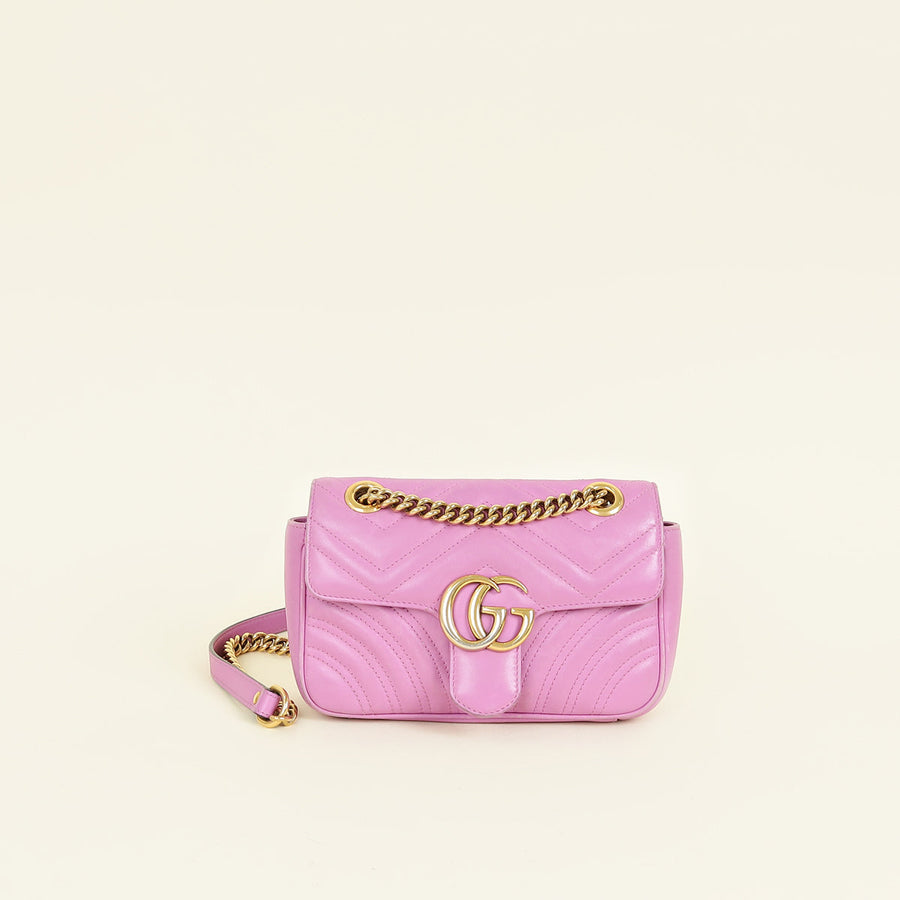 Gucci Pink GG Marmont Small Shoulder Bag