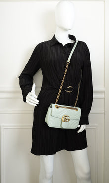 Gucci Pastel Green GG Marmont Small Shoulder Bag