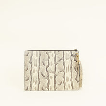 Gucci Beige GG Python Web Wristlet Zip Pouch Bag