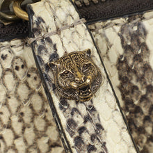 Gucci Beige GG Python Web Wristlet Zip Pouch Bag