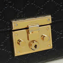 Gucci Black GG Guccissima Padlock Large Shoulder Bag