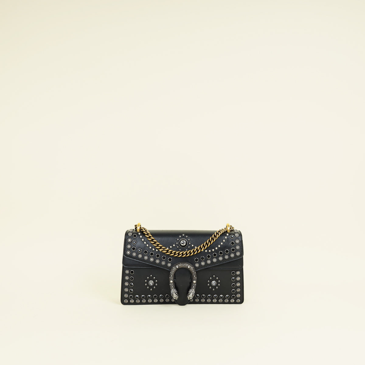 Gucci Black Dionysus Studded Medium Shoulder Bag