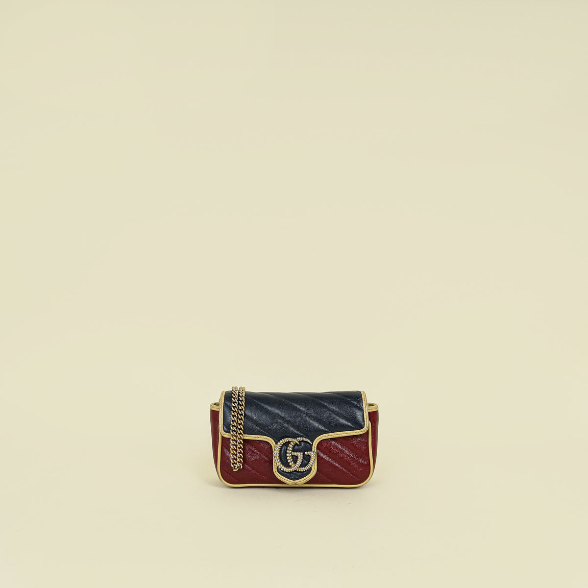 Gucci Tricolor GG Marmont Diagonal Striped Super Mini Bag