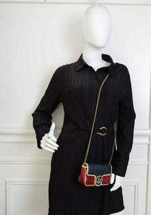 Gucci Tricolor GG Marmont Diagonal Striped Super Mini Bag