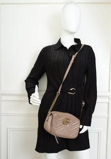 Gucci Dusty Pink GG Marmont Camera Small Bag