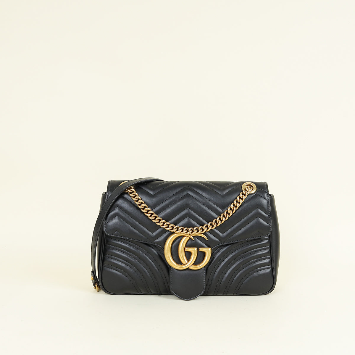 Gucci Black GG Marmont Large Shoulder Bag