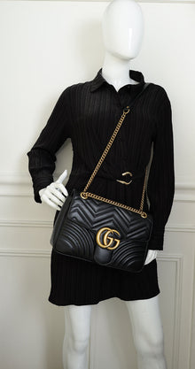 Gucci Black GG Marmont Large Shoulder Bag