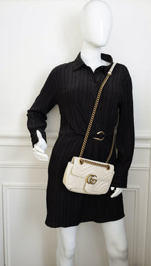 Gucci Cream Ivory GG Marmont Small Shoulder Bag