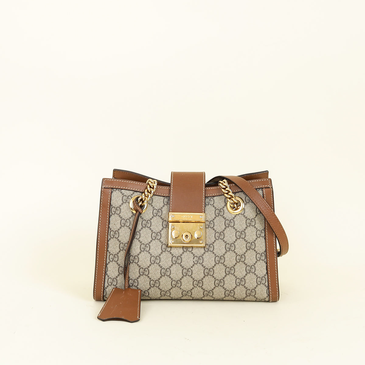 Gucci Bicolor GG Supreme Padlock Small Tote Bag