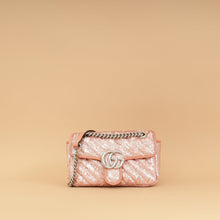 Gucci Pink Sequins GG Marmont Flap Small Shoulder Bag