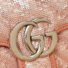 Gucci Pink Sequins GG Marmont Flap Small Shoulder Bag