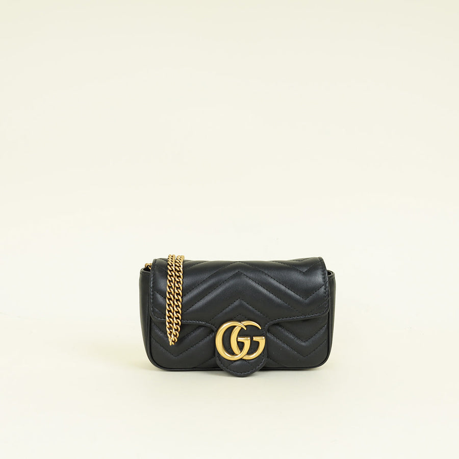 Gucci Black GG Marmont Matelasse Mini Shoulder Bag
