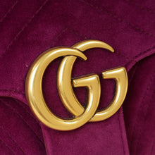 Gucci Violet GG Marmont Velvet Medium Shoulder Bag