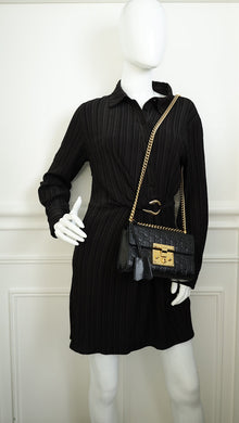 Gucci Black GG Guccissima Padlock Small Shoulder Bag