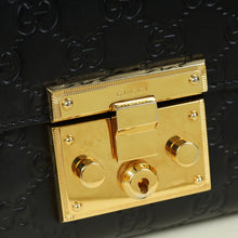 Gucci Black GG Guccissima Padlock Small Shoulder Bag