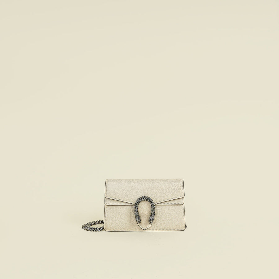 Gucci White Crystal Dionysus Super Mini Bag