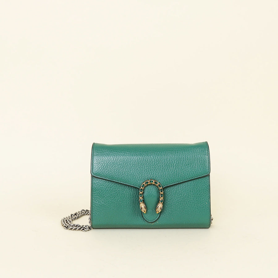 Gucci Green Dionysus Crystal Mini Chain Bag