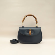 Gucci Navy Blue Bamboo Top Handle Bag