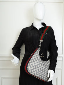 Gucci Navy Blue GG Supreme Attache Medium Shoulder Bag