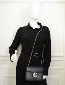 Gucci Black Interlocking G Small Chain Shoulder Bag