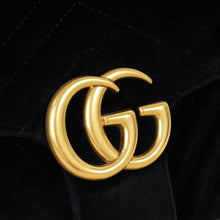 Gucci Black Velvet GG Marmont Medium Shoulder Bag