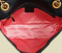 Gucci Black Velvet GG Marmont Medium Shoulder Bag