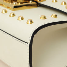 Gucci White Padlock Pearl Studs Small Shoulder Bag