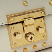 Gucci White Padlock Pearl Studs Small Shoulder Bag