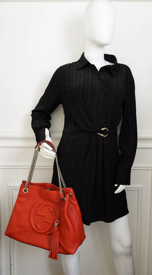 Gucci Red Orange Soho Tassel Tote Medium Bag