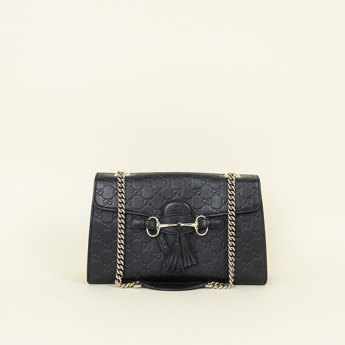 Gucci Black Guccissima Emily Medium Shoulder Bag