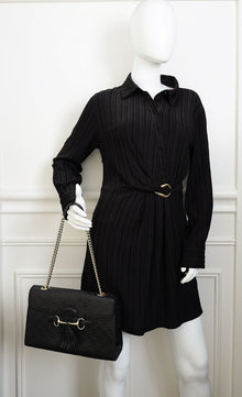 Gucci Black Guccissima Emily Medium Shoulder Bag