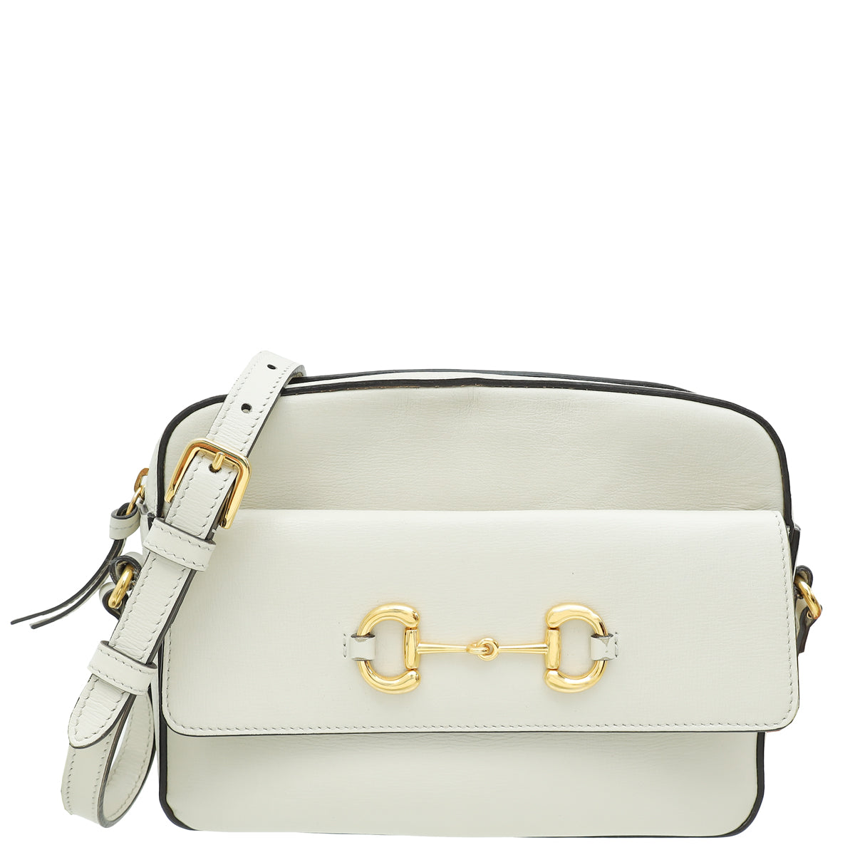 Gucci White Horsebit 1955 Small Shoulder Bag